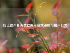 线上德州扑克数据揭示游戏策略与用户行为