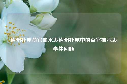 德州扑克荷官抽水表德州扑克中的荷官抽水表事件回顾