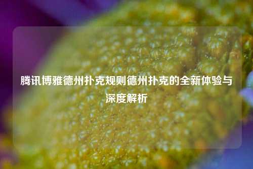 腾讯博雅德州扑克规则德州扑克的全新体验与深度解析