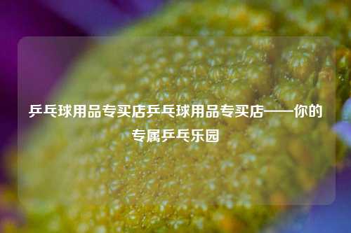 乒乓球用品专买店乒乓球用品专买店——你的专属乒乓乐园
