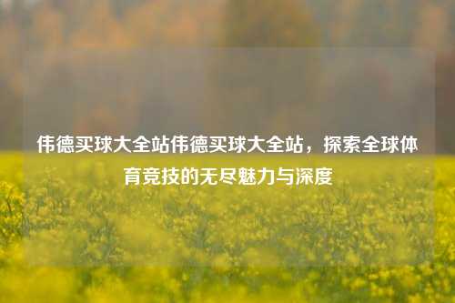 伟德买球大全站伟德买球大全站，探索全球体育竞技的无尽魅力与深度