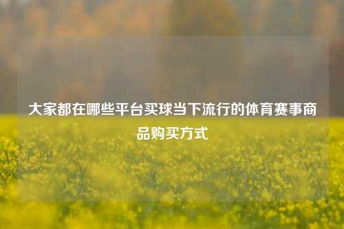 大家都在哪些平台买球当下流行的体育赛事商品购买方式