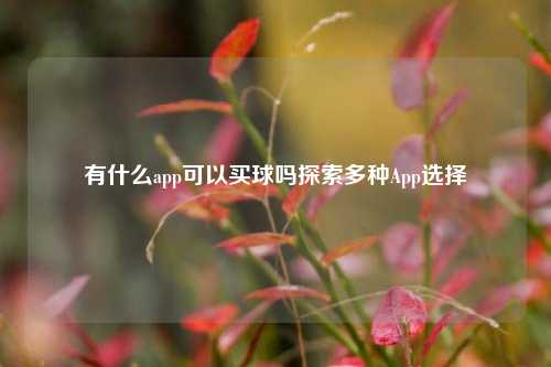 有什么app可以买球吗探索多种App选择