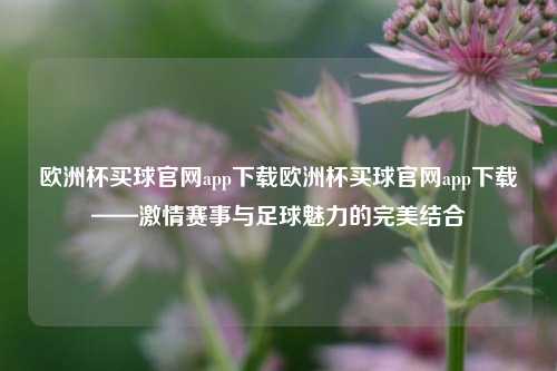 欧洲杯买球官网app下载欧洲杯买球官网app下载——激情赛事与足球魅力的完美结合