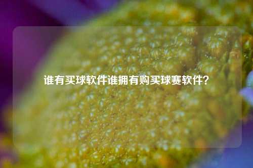 谁有买球软件谁拥有购买球赛软件？