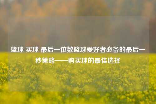 篮球 买球 最后一位数篮球爱好者必备的最后一秒策略——购买球的最佳选择