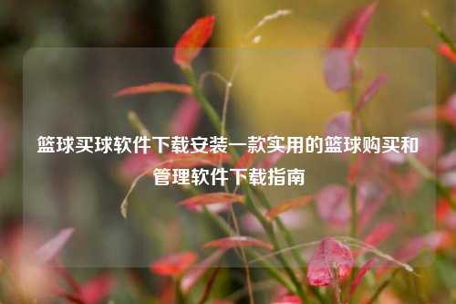 篮球买球软件下载安装一款实用的篮球购买和管理软件下载指南