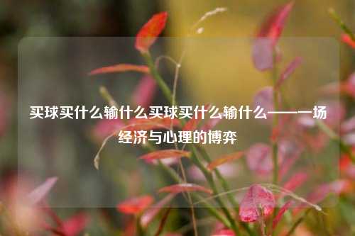 买球买什么输什么买球买什么输什么——一场经济与心理的博弈
