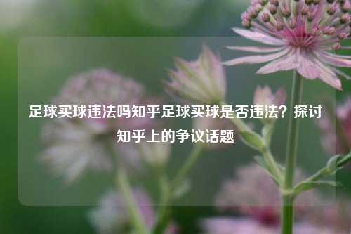 足球买球违法吗知乎足球买球是否违法？探讨知乎上的争议话题