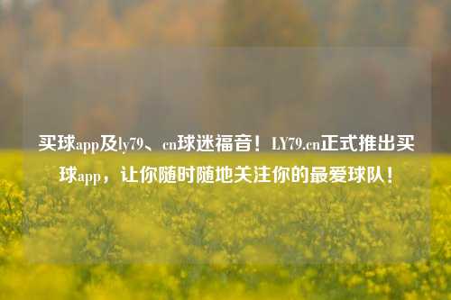 买球app及ly79、cn球迷福音！LY79.cn正式推出买球app，让你随时随地关注你的最爱球队！